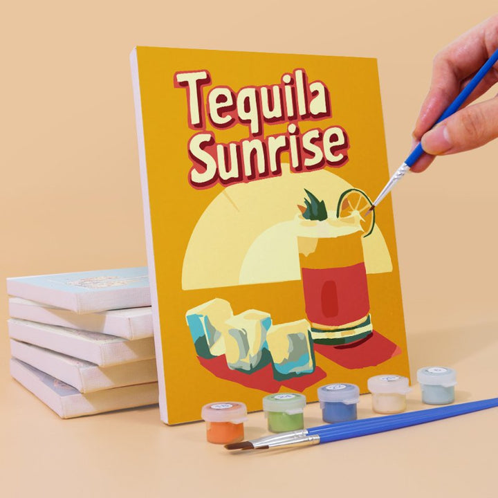 Malen nach Zahlen - 6 Mini-Gemälde | Wunderschönes Cocktail-Set