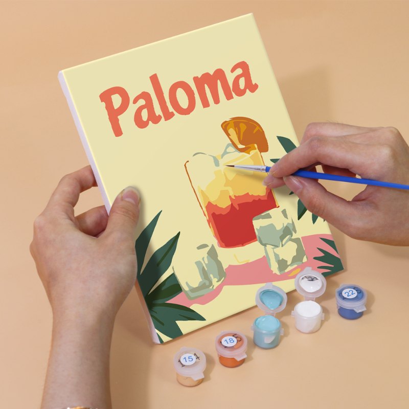 Malen nach Zahlen - 6 Mini-Gemälde | Wunderschönes Cocktail-Set