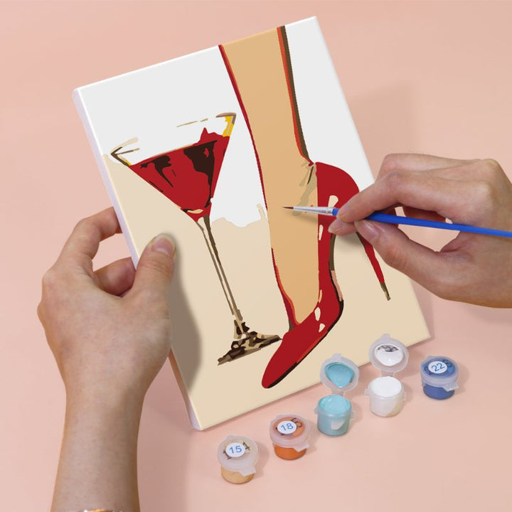 Malen nach Zahlen - 6 Mini-Gemälde | schickes Cocktailset