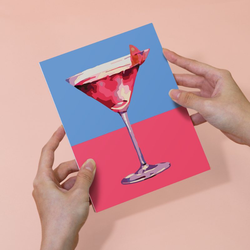 Malen nach Zahlen - 6 Mini-Gemälde | schickes Cocktailset