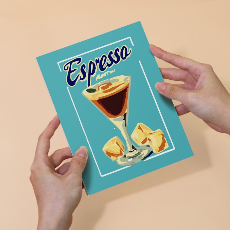 Malen nach Zahlen - 6 Mini-Gemälde | Wunderschönes Cocktail-Set