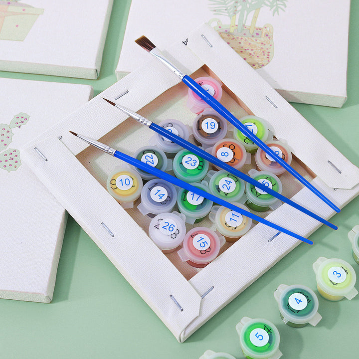 Malen nach Zahlen - 9 Mini-Gemälde | Zimmerpflanzen-Set