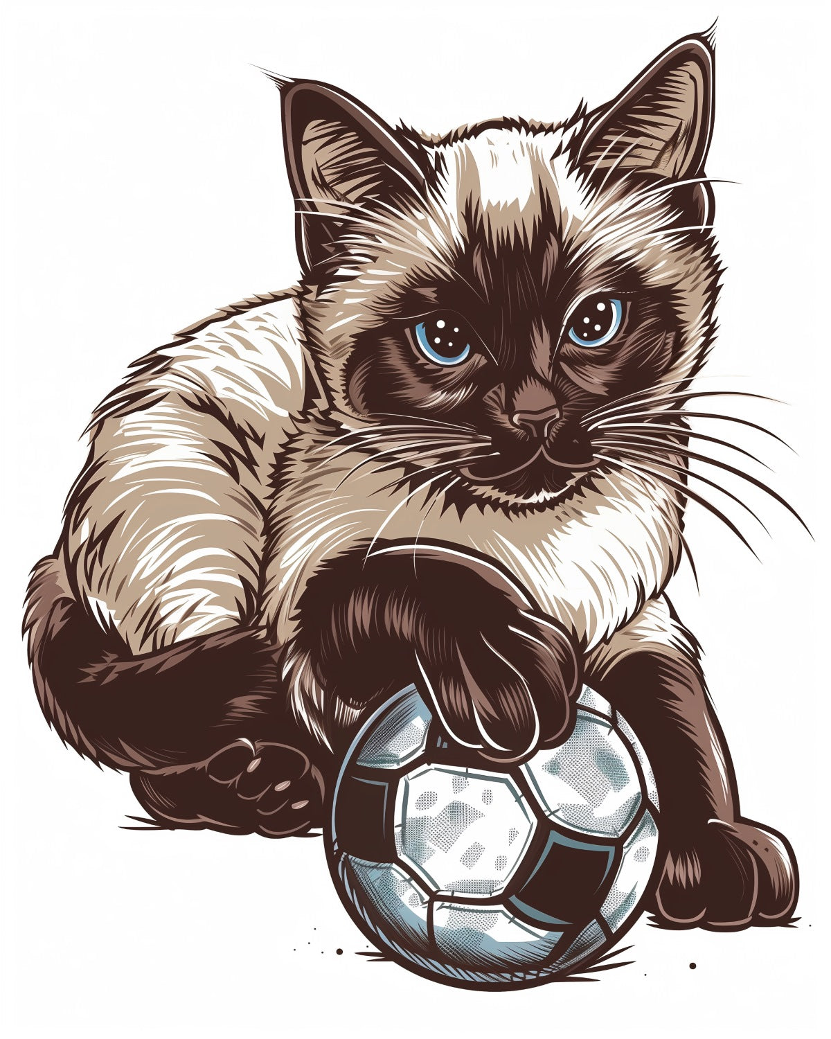 Malen nach Zahlen -  Katze mit Fußball