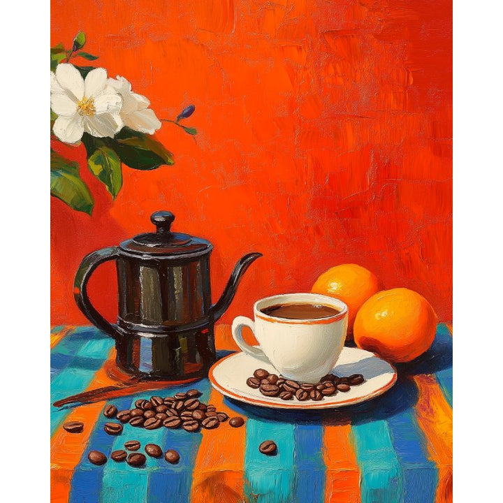 Malen nach Zahlen - Kaffee und Orangen