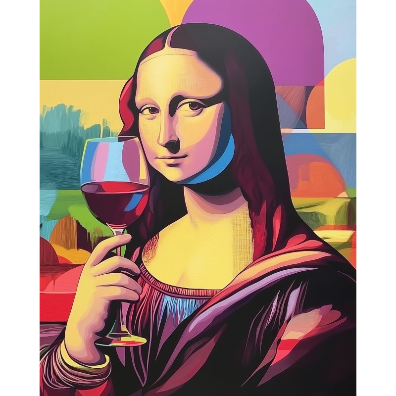 Malen nach Zahlen - Mona Lisa trinkt Wein