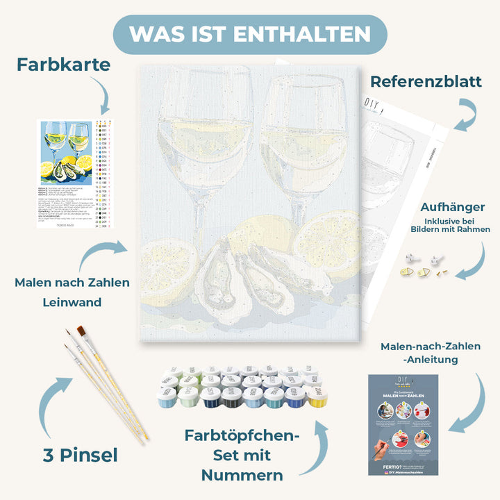 Malen nach Zahlen - Austern und Champagner
