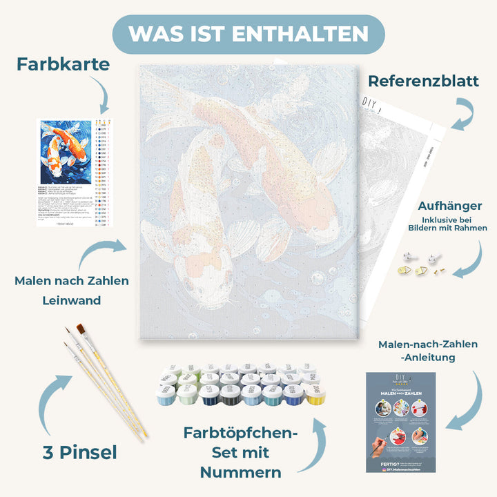 Malen nach Zahlen - Traditionelle Koi Fische