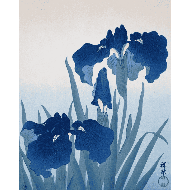 Malen nach Zahlen - Schwertlilien - Ohara Koson
