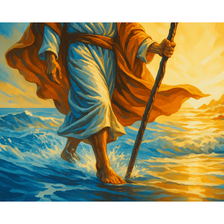 Malen nach Zahlen - Jesus auf dem Wasser