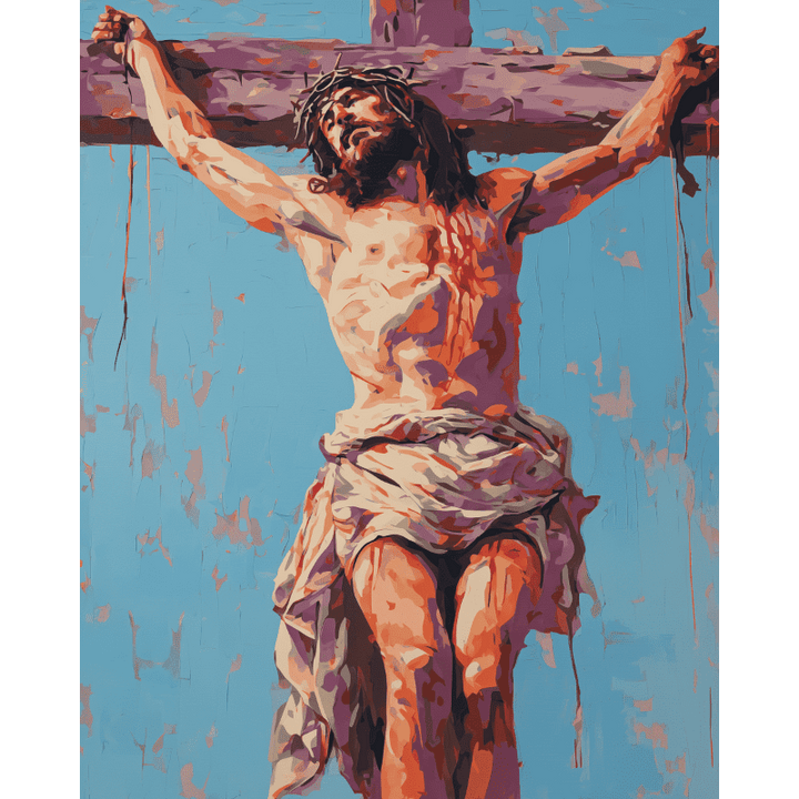 Malen nach Zahlen - Jesus am Kreuz