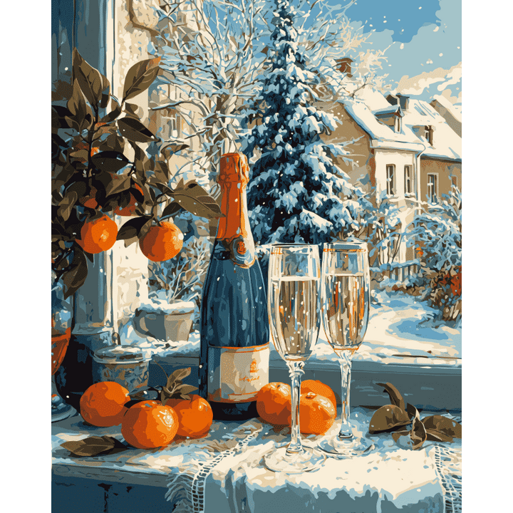 Malen nach Zahlen - Weihnachtschampagner