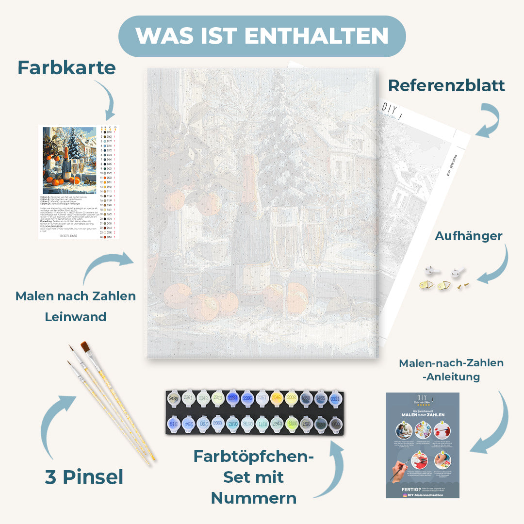 Malen nach Zahlen - Weihnachtschampagner