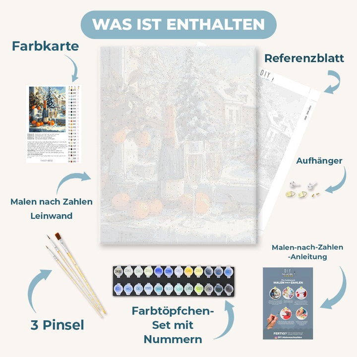 Malen nach Zahlen - Weihnachtschampagner