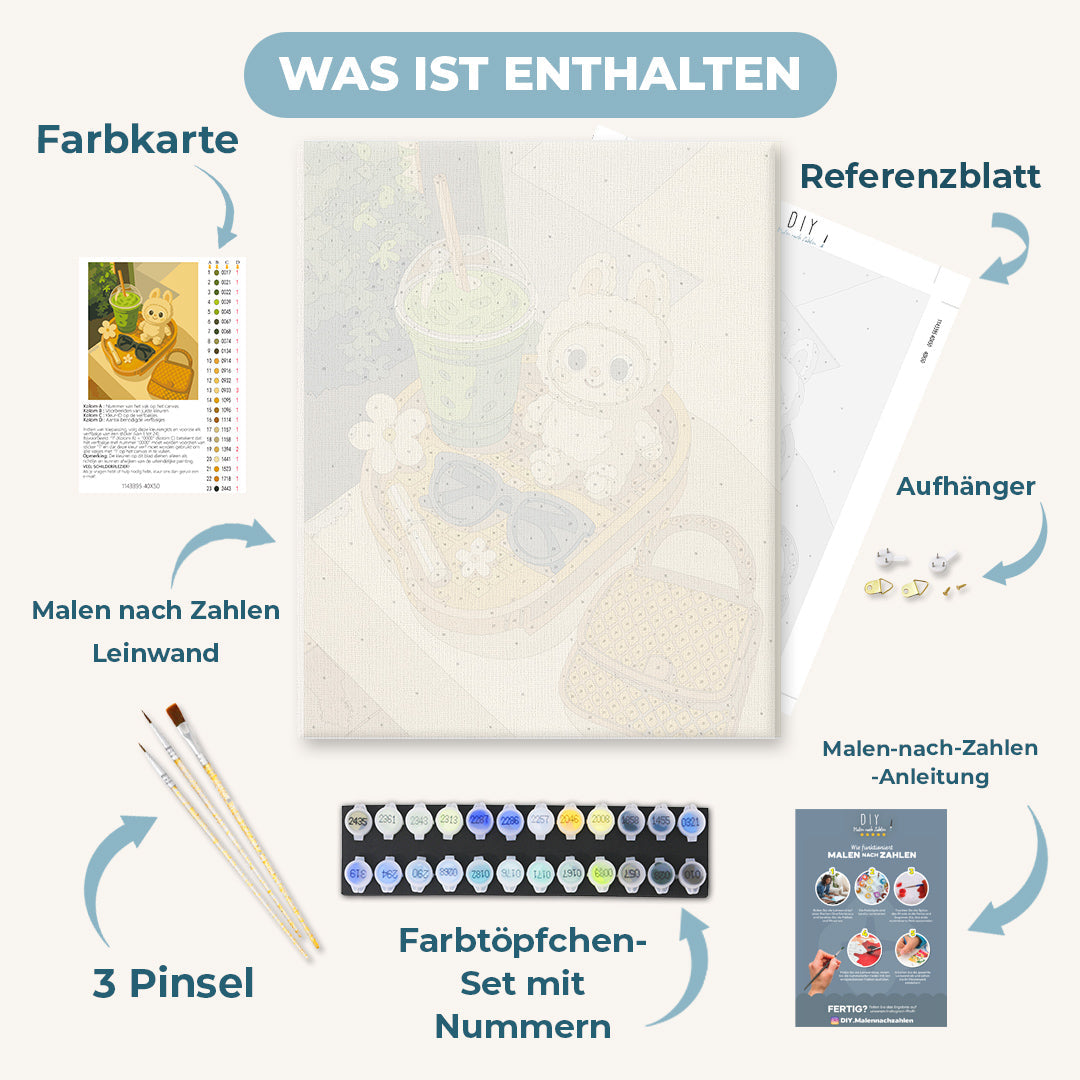 Malen nach Zahlen - Matcha-Pause