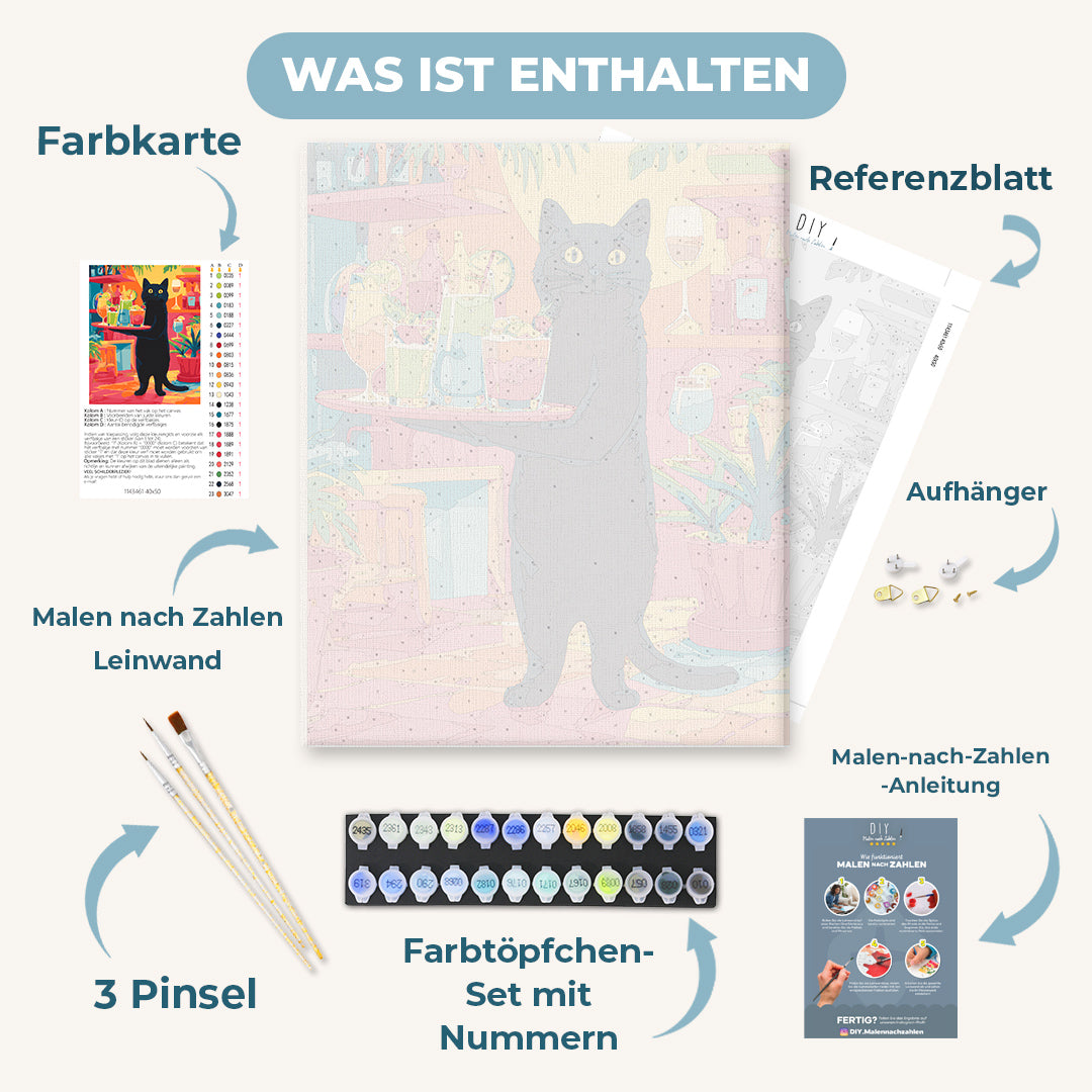 Malen nach Zahlen - Eine Barkeeper-Katze