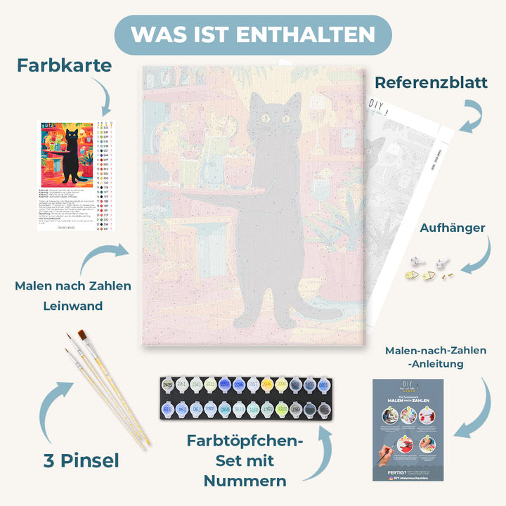 Malen nach Zahlen - Eine Barkeeper-Katze