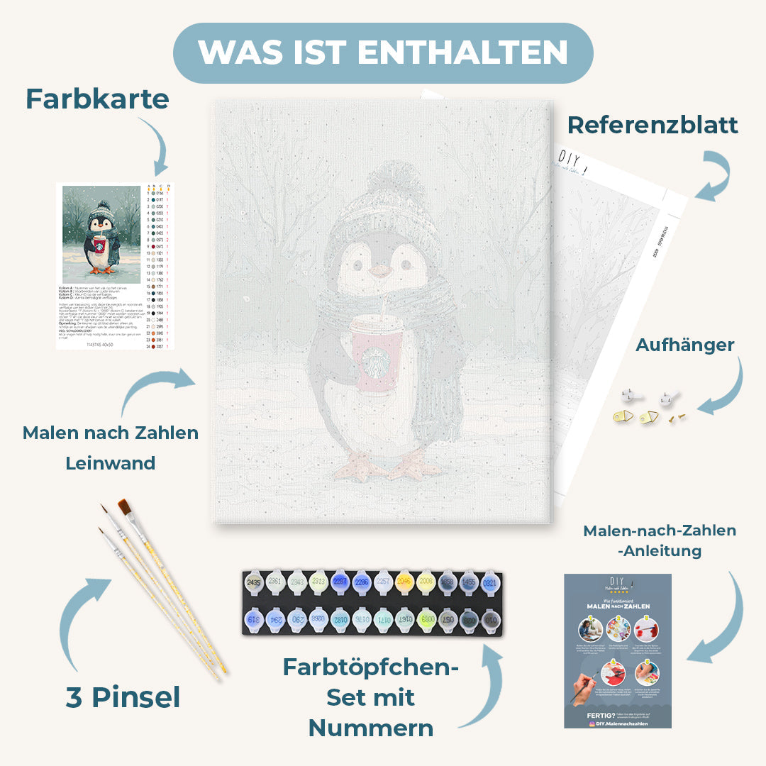 Malen nach Zahlen - Ein Schluck Wintergemütlichkeit