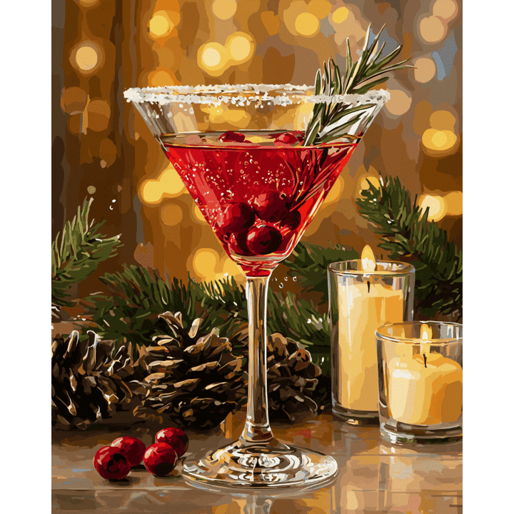Malen nach Zahlen - Weihnachts-Cosmopolitan