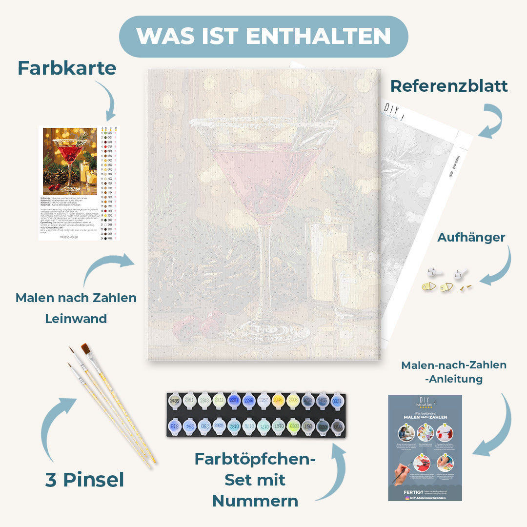 Malen nach Zahlen - Weihnachts-Cosmopolitan