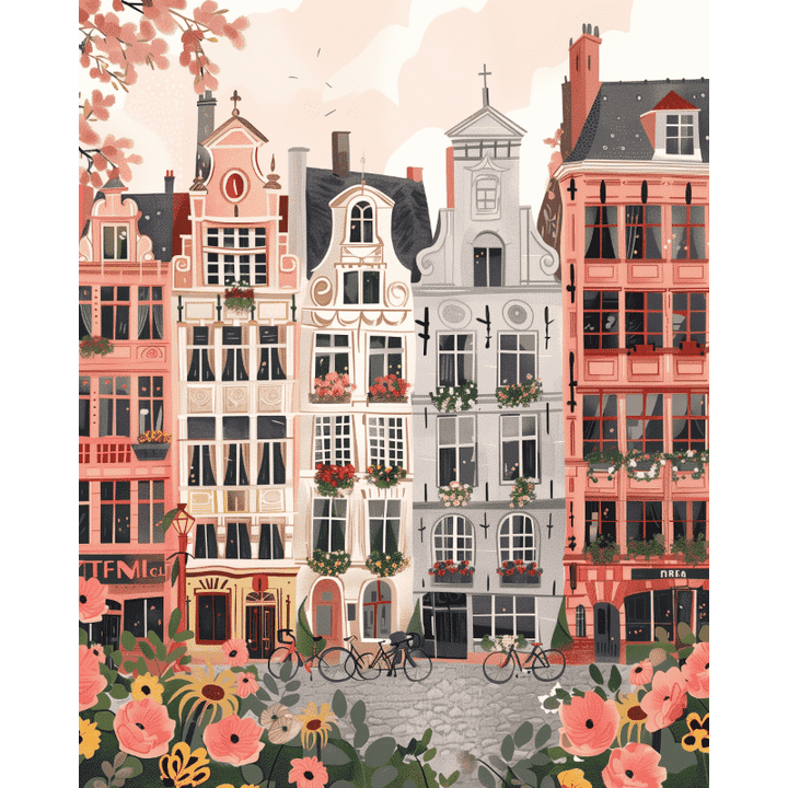 Malen nach Zahlen - Belgische Stadt
