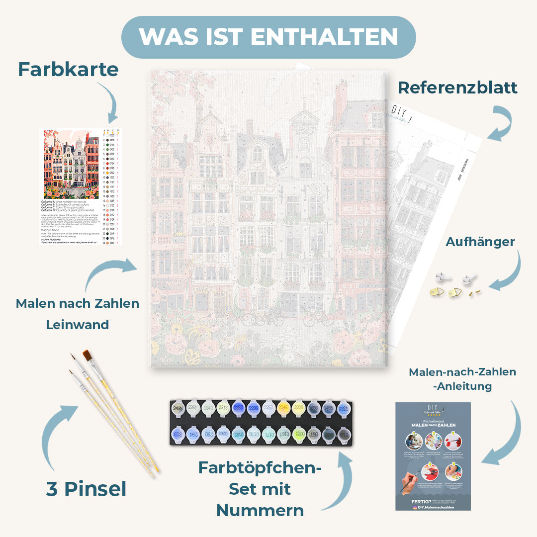 Malen nach Zahlen - Belgische Stadt