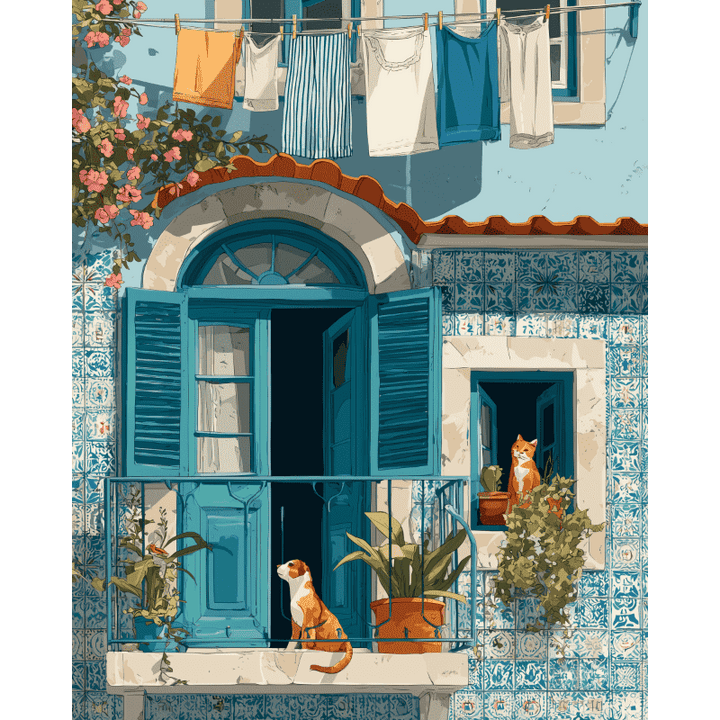 Malen nach Zahlen - Ein mediterraner Balkon