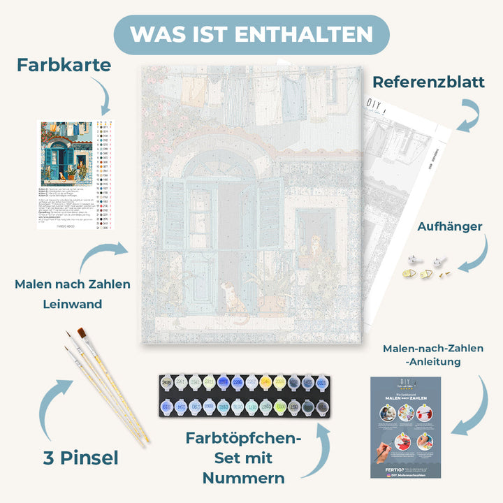 Malen nach Zahlen - Ein mediterraner Balkon