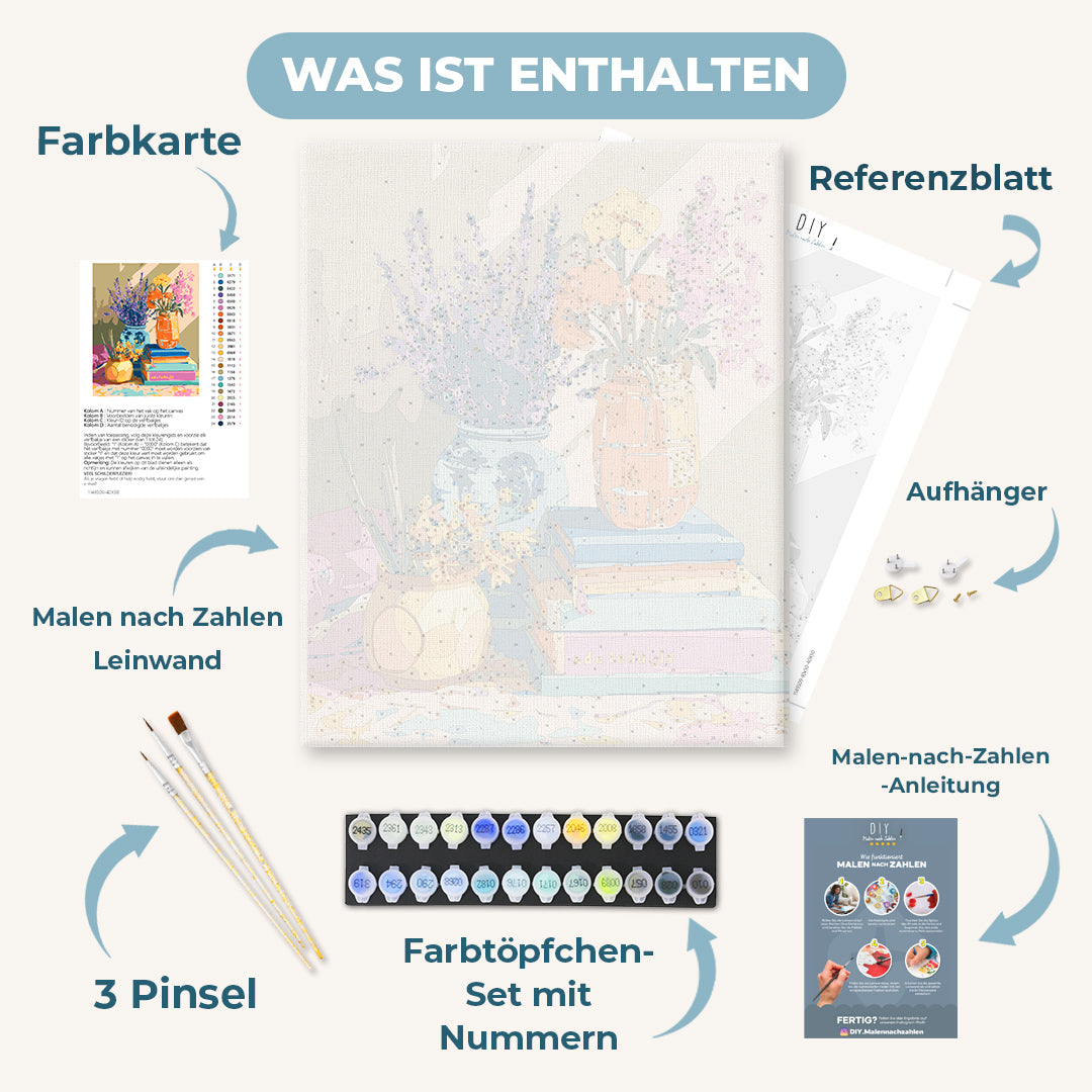 Malen nach Zahlen - Blumenkomposition