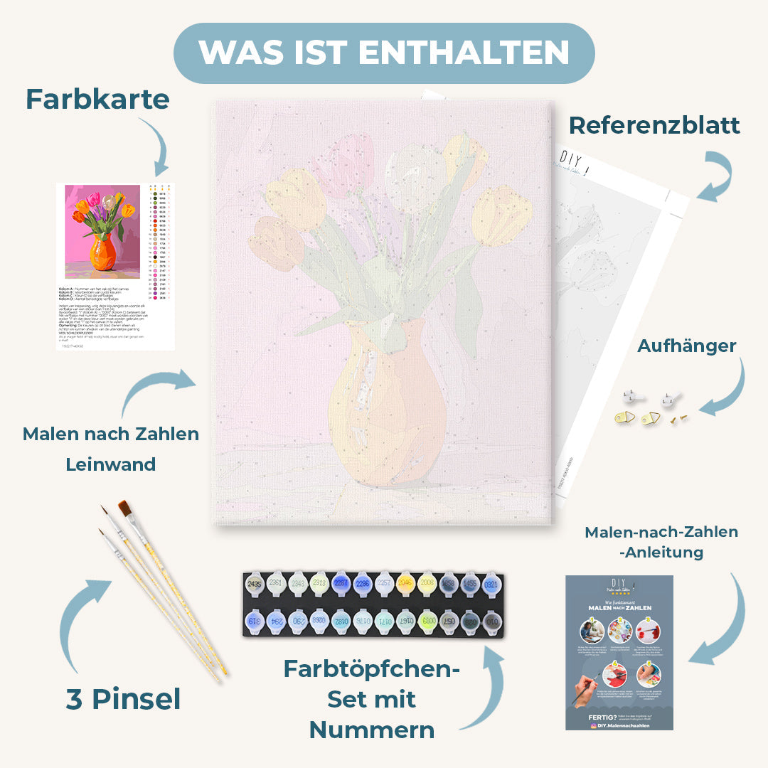 Malen nach Zahlen - Tulpenstrahlen