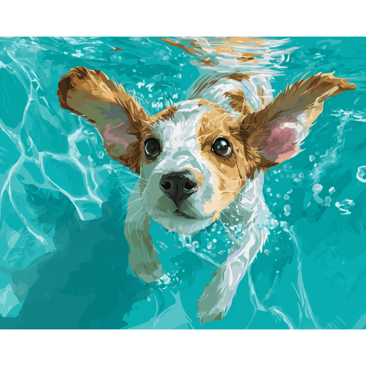 Malen nach Zahlen - Unterwasser-Schwimmer