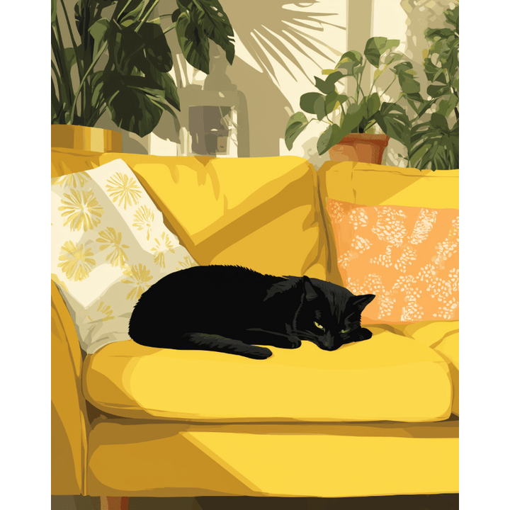Malen nach Zahlen - Gelbes Sofa