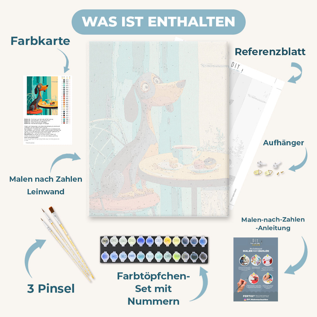 Malen nach Zahlen - Schlürfen und Sitzen