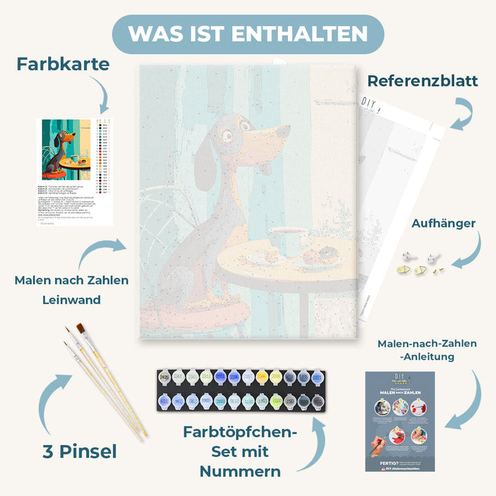 Malen nach Zahlen - Schlürfen und Sitzen
