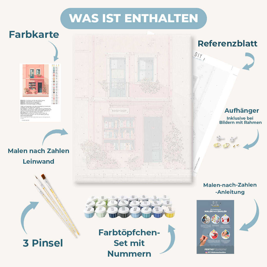 Malen nach Zahlen - Die rosafarbene Buchhandlung