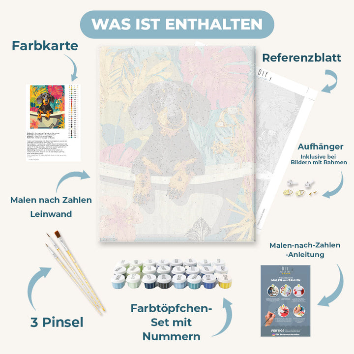 Malen nach Zahlen - Tropischer Dackel