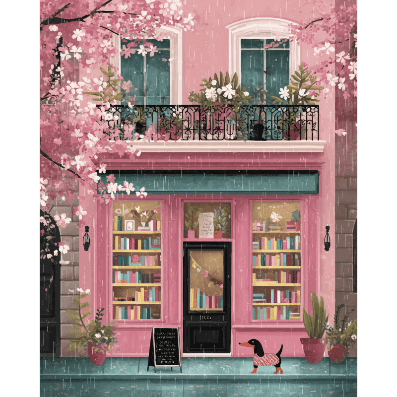 Malen nach Zahlen - Boutique in Pink
