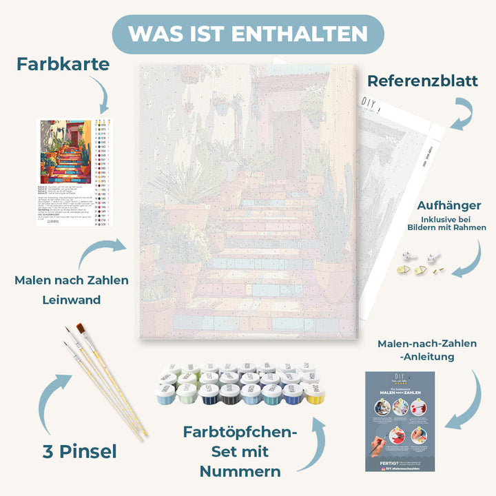 Malen nach Zahlen - Treppen nach Mexiko