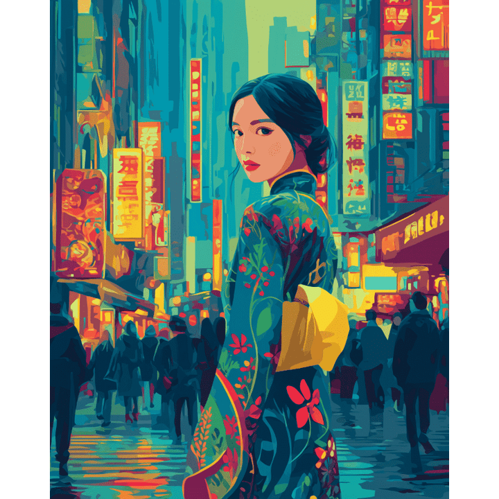 Malen nach Zahlen - Geisha in Tokio