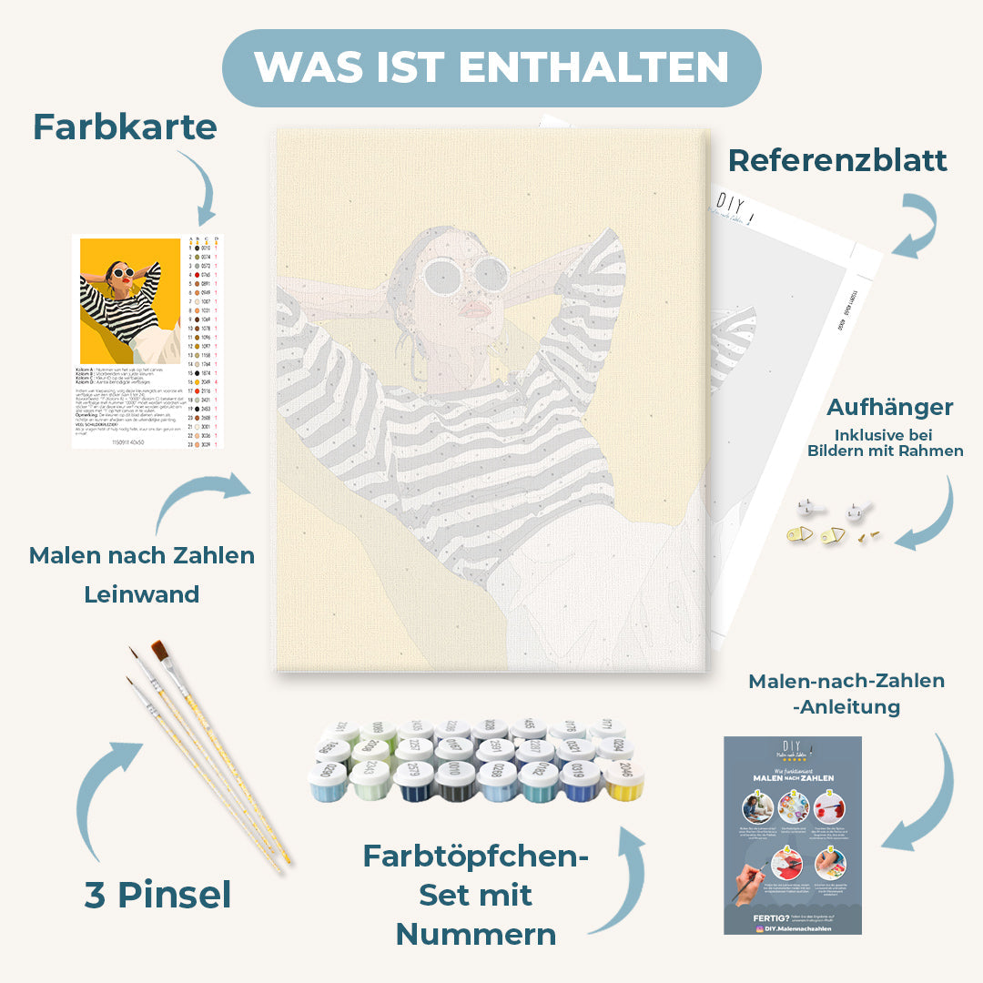 Malen nach Zahlen - Stilvoll in Streifen