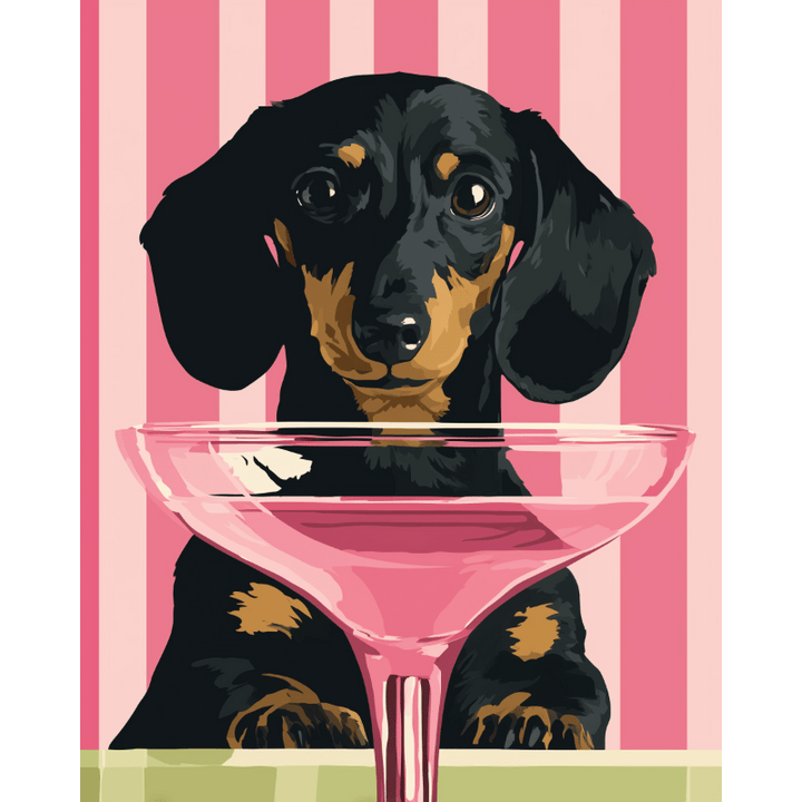 Malen nach Zahlen - Cocktailhund