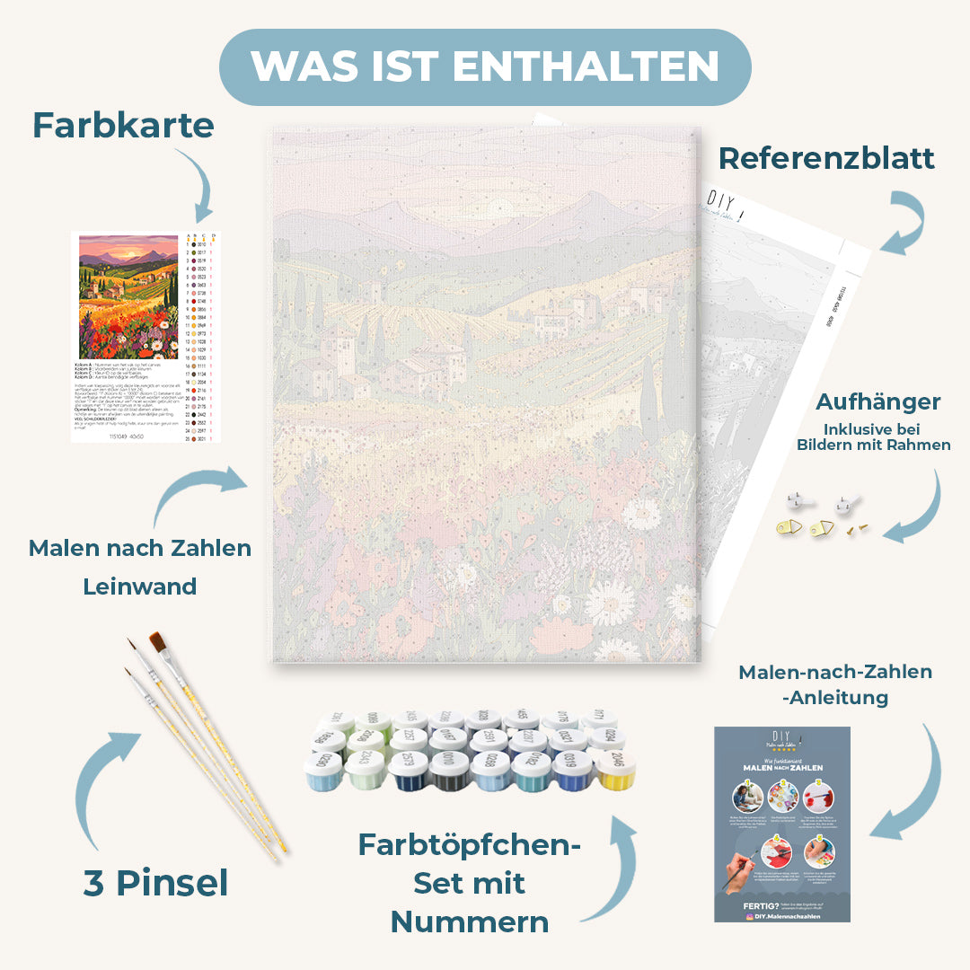 Malen nach Zahlen - Wildblumenlandschaft