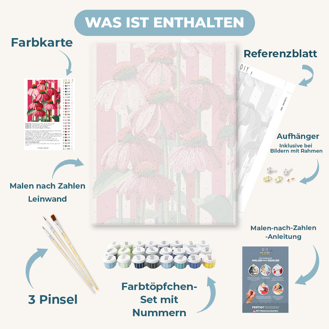 Malen nach Zahlen - Vertikale Blüten