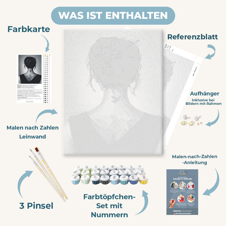 Malen nach Zahlen - Mädchen mit Tattoo