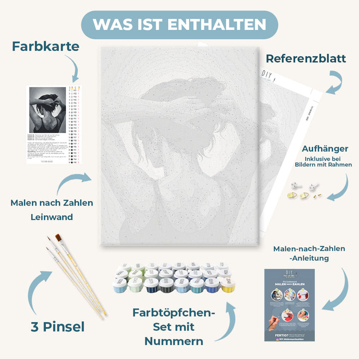 Malen nach Zahlen - Monochrome Dame