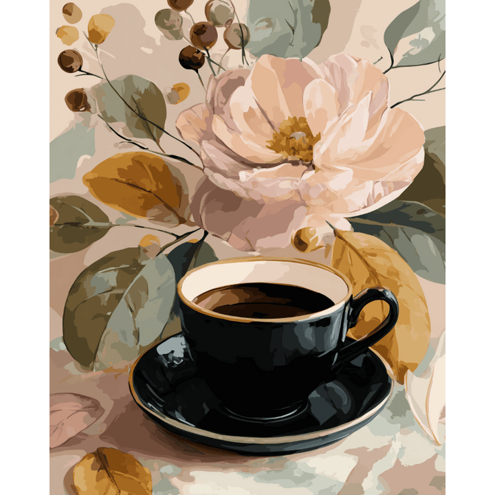 Malen nach Zahlen - Schwarze Kaffeetasse