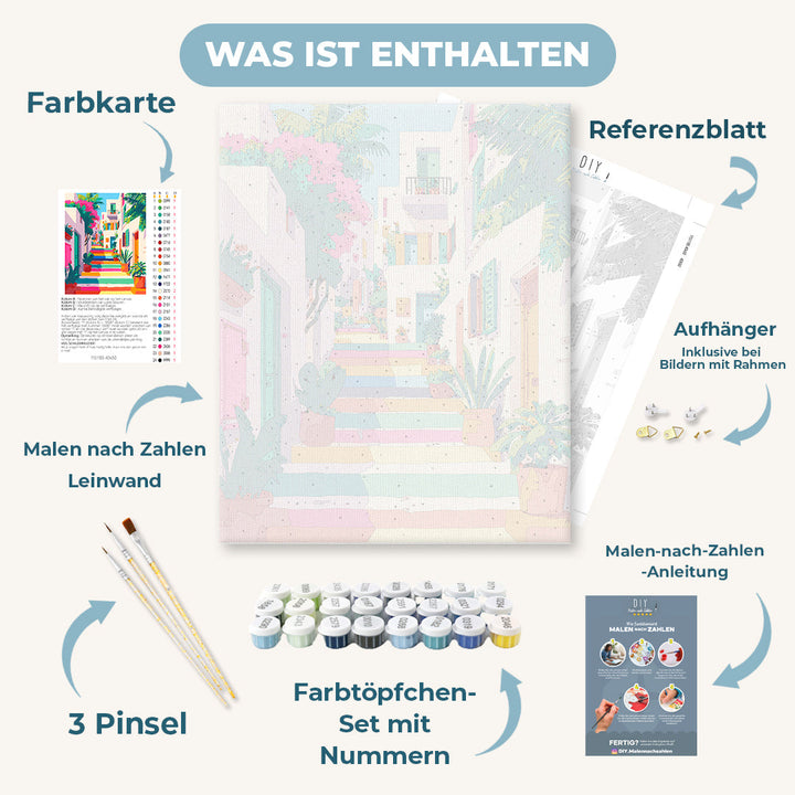 Malen nach Zahlen - Eine Regenbogentreppe