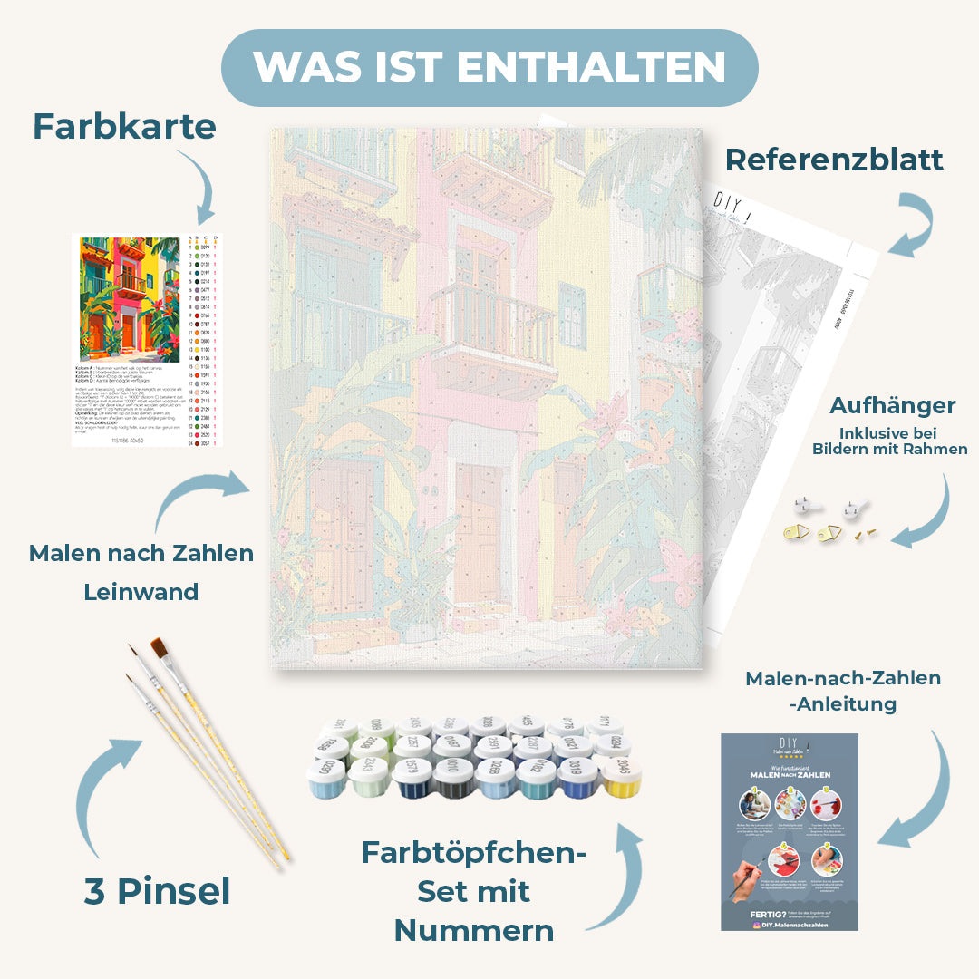 Malen nach Zahlen - Tropische Fassaden