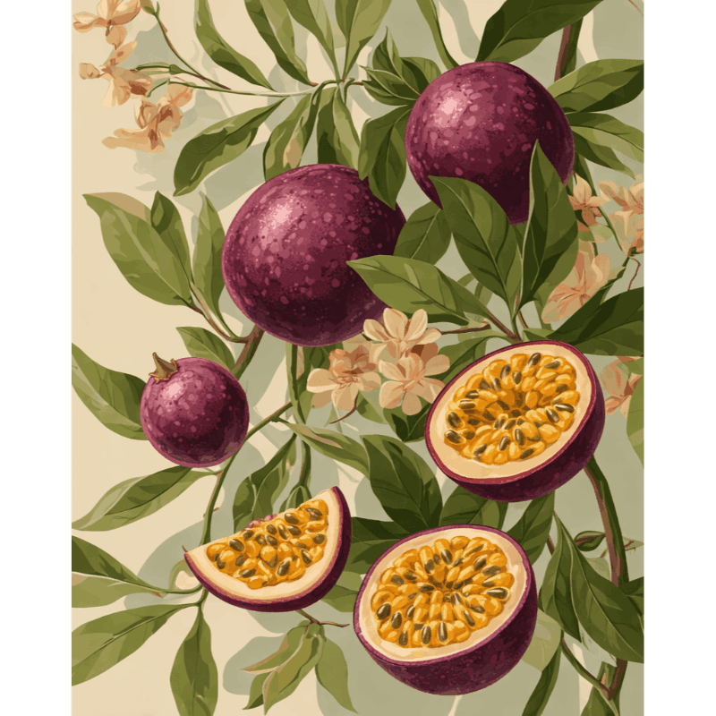 Malen nach Zahlen - Blühende Passionsfrucht