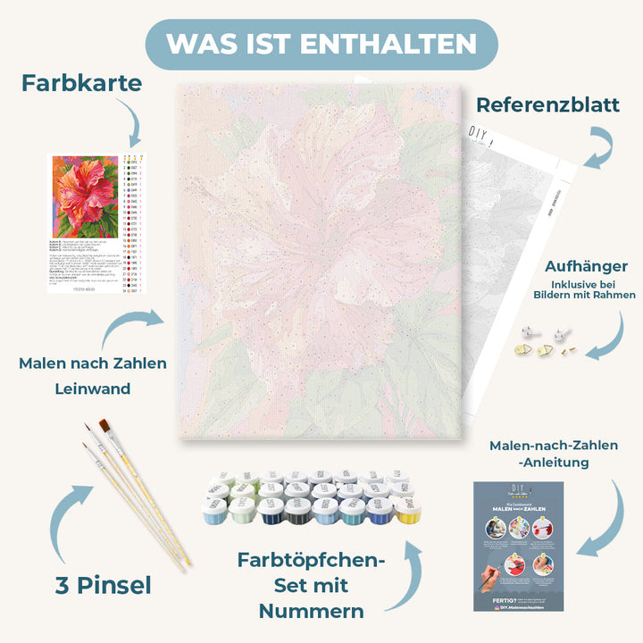 Malen nach Zahlen - Bunter Hibiskus