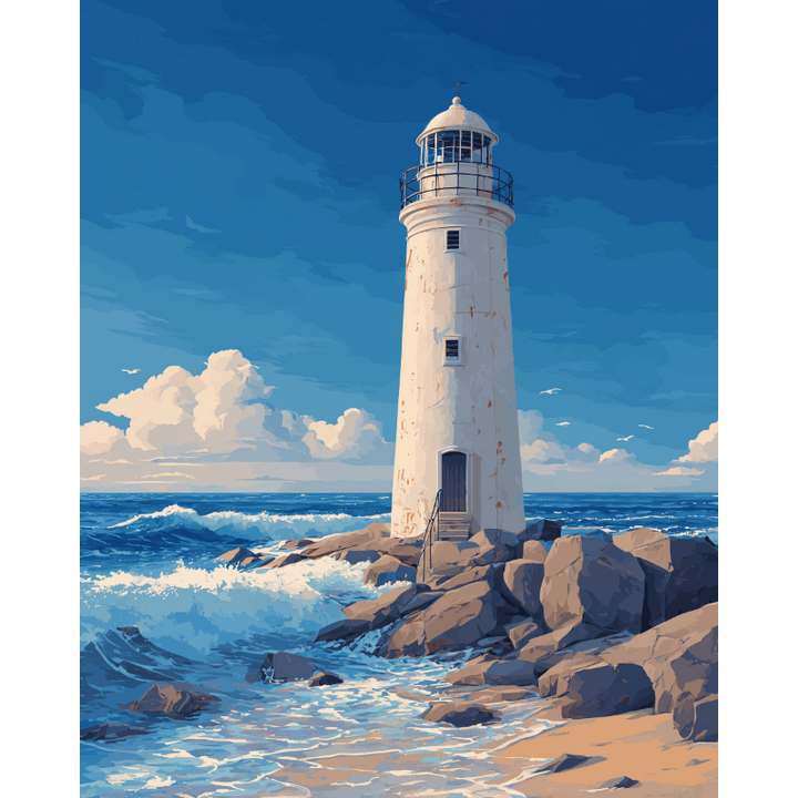 Malen nach Zahlen - Küstenleuchtturm
